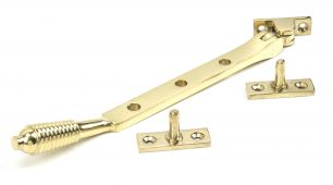 46706 From The Anvil Polished Brass 8" Reeded Stay