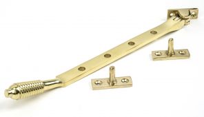 46707 From The Anvil Polished Brass Brass 10" Reeded Stay