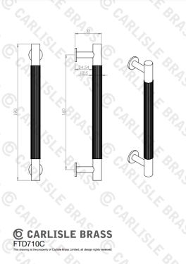Click Here To Enlarge This Photo Of FTD710CMB - Carlisle Brass Fingertip Design 'Lines' Pull Handle 190mm (160mm c/c) Matt Black