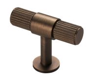 FTD711AB - Carlisle Brass Fingertip Design 'Lines' T-Bar Knob 50mm Antique Brass