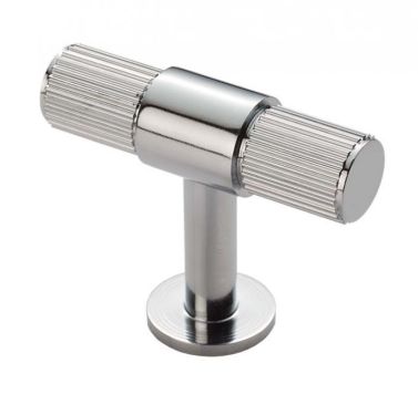 Click Here To Enlarge This Photo Of FTD711CP - Carlisle Brass Fingertip Design 'Lines' T-Bar Knob 50mm Polished Chrome