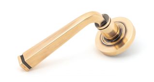 46093 From The Anvil Polished Bronze Avon Round Lever on Rose Set (Plain)