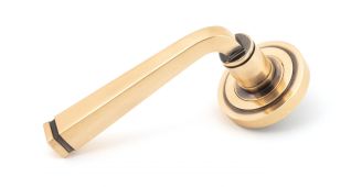 46094 From The Anvil Polished Bronze Avon Round Lever on Rose Set (Art Deco)