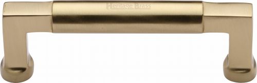 Click Here To Enlarge This Photo Of C0312 101-SB Heritage Brass Cabinet Pull Bauhaus Design 101mm ctc Satin Brass Finish