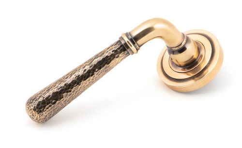 Click Here To Enlarge This Photo Of 50054 From The Anvil Polished Bronze Hammered Newbury Lever on Rose Set (Art Deco) - Unsprung