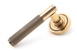 46102 From The Anvil Polished Bronze Brompton Lever on Rose Set (Art Deco)