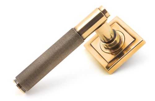 Click Here To Enlarge This Photo Of 50106 From The Anvil Polished Bronze Brompton Lever on Rose Set (Square) - Unsprung