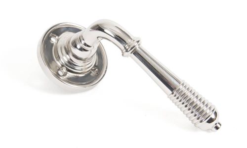 Click Here To Enlarge This Photo Of 50087 From The Anvil Polished Nickel Reeded Lever on Rose Set - Unsprung