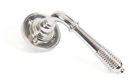 50087 From The Anvil Polished Nickel Reeded Lever on Rose Set - Unsprung