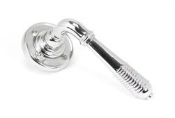 50088 From The Anvil Polished Chrome Reeded Lever on Rose Set - Unsprung
