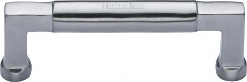 Click Here To Enlarge This Photo Of C0312 101-SC Heritage Brass Cabinet Pull Bauhaus Design 101mm ctc Satin Chrome Finish