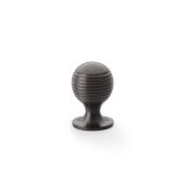 AW832-25-DBZPVD - Alexander & Wilks Caesar Cupboard Knob on Round Rose - Dark Bronze PVD - 25mm