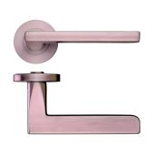 ZPZ070-TRG - Zoo Hardware Stanza 'Venice' Lever Handles on Round Screw on Rose - Tuscan Rose Gold (Designer Range)