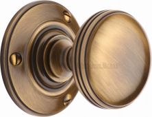 RHM988-AT Heritage Brass Mortice Knob on Rose Richmond Design Antique Brass Finish