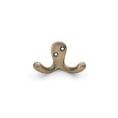 AW773AB - Alexander & Wilks Victorian Double Robe Hook - Antique Brass