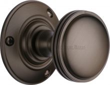 RHM988-MB Heritage Brass Mortice Knob on Rose Richmond Design Matt Bronze Finish