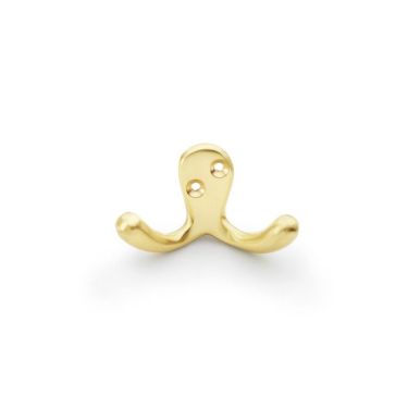 Click Here To Enlarge This Photo Of AW773SB - Alexander & Wilks Victorian Double Robe Hook - Satin Brass
