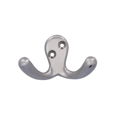 Click Here To Enlarge This Photo Of AW773SN - Alexander & Wilks Victorian Double Robe Hook - Satin Nickel