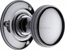 RHM988-PC Heritage Brass Mortice Knob on Rose Richmond Design Polished Chrome Finish