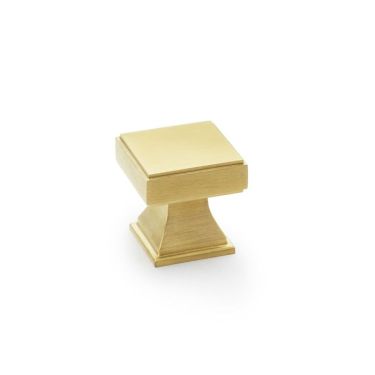 Click Here To Enlarge This Photo Of AW806-30-SBPVD - Alexander & Wilks Jesper Square Cabinet Cupboard Knob - Satin Brass PVD - 30mm
