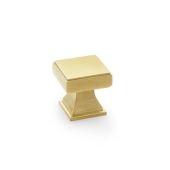AW806-30-SBPVD - Alexander & Wilks Jesper Square Cabinet Cupboard Knob - Satin Brass PVD - 30mm