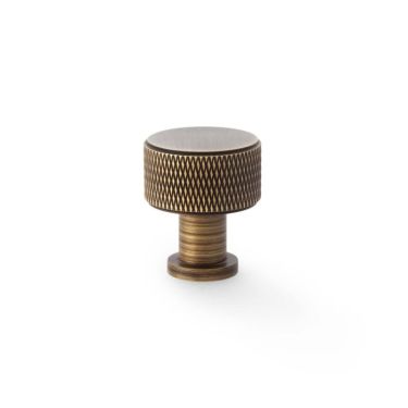 Click Here To Enlarge This Photo Of AW807K-29-AB - Alexander & Wilks  Lucia Knurled Cupboard Knob - Antique Brass - 29mm