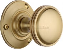 RHM988-SB Heritage Brass Mortice Knob on Rose Richmond Design Satin Brass Finish