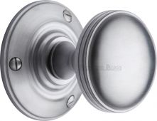 RHM988-SC Heritage Brass Mortice Knob on Rose Richmond Design Satin Chrome Finish