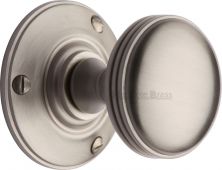 RHM988-SN Heritage Brass Mortice Knob on Rose Richmond Design Satin Nickel Finish