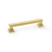 AW813-128-SBPVD - Alexander & Wilks Jesper Square Cabinet Pull Handle - Satin Brass PVD - 128mm Centres