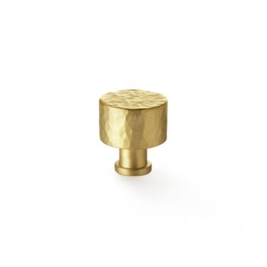 Click Here To Enlarge This Photo Of AW816-30-SB - Alexander & Wilks Leila Hammered Cupboard Knob - Satin Brass - 30mm