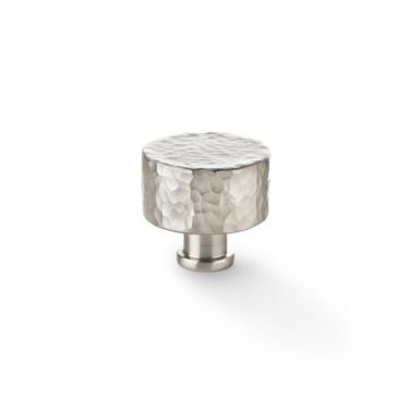 Click Here To Enlarge This Photo Of AW816-35-SN - Alexander & Wilks Leila Hammered Cupboard Knob - Satin Nickel - 35mm