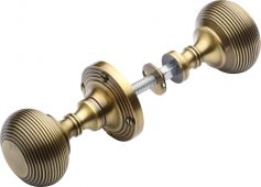 RIM V971-AT Heritage Brass Reeded Rim Knob Antique Brass Finish