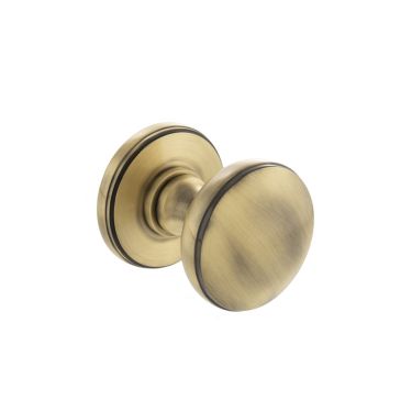Click Here To Enlarge This Photo Of Atlantic - MH400DMKAB Millhouse Brass 'Edison' Domed Mortice Knob on Concealed Fix Rose - Antique Brass