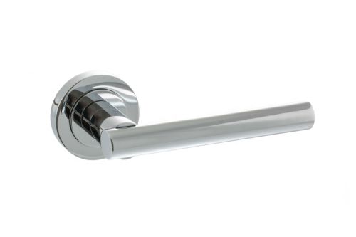 Click Here To Enlarge This Photo Of Atlantic - S28RPC STATUS 'Nebraska' Lever on Round Rose - Polished Chrome