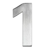BLU Performance Number 1 Self Adhesive Door Numeral, 100mm, G316 Satin Stainless Steel (BLN1-SSS)