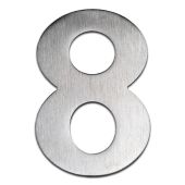 BLU Performance Number 8 Self Adhesive Door Numeral, 100mm, G316 Satin Stainless Steel (BLN8-SSS)