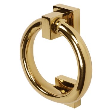 Click Here To Enlarge This Photo Of BLU Performance Ring Door Knocker, G316 Stainless Steel, PVD Polished Brass (DKB200-PPB)