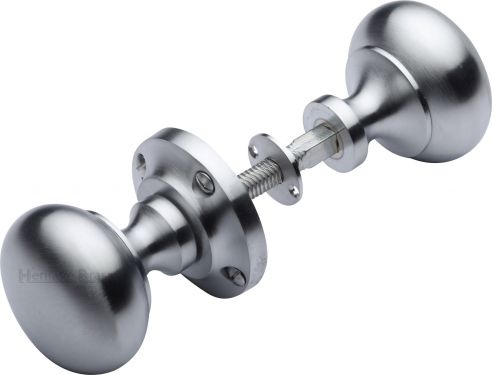 Click Here To Enlarge This Photo Of RIM V980-SC Heritage Brass Victoria Rim Knob Satin Chrome Finish