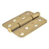 BLU Performance Butt Hinge Radius Corner, 102 x 76 x 3mm, G316 Stainless Steel, PVD Satin Brass (HQ4R-PSB)