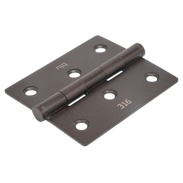 Click Here To Enlarge This Photo Of BLU Performance Slim Knuckle Door and Window Hinge Square Corner, 76 x 66 x 2mm, G316 Stainless Steel, Oil Rubbed Bronze (HY3-ORB)