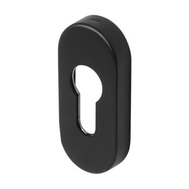Click Here To Enlarge This Photo Of BLU Performance Oval Euro Profile Escutcheon, G316 Stainless Steel, PVD Matt Black Lacquered (KM045B-MBL)