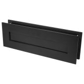 DuraTique, Textured Matt Black 316 Grade Stainless Steel Letter Plate, Suits 44-68mm Thick Doors. (LP400-TMB)