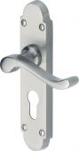 S607.48-SC Heritage Brass Door Handle For Euro Profile Plate Savoy Design Satin Chrome Finish