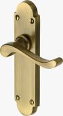 S610-AT Heritage Brass Door Handle Lever Latch Savoy Design Antique Brass Finish