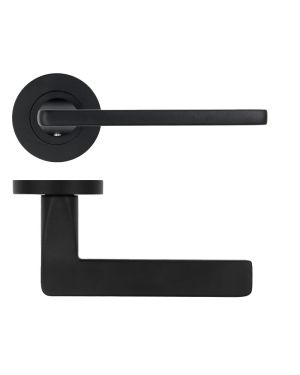 Click Here To Enlarge This Photo Of ZPA010-MB - Zoo Hardware Stanza 'Leon' Lever Handles on Round Rose - Matt Black (Contract Range)