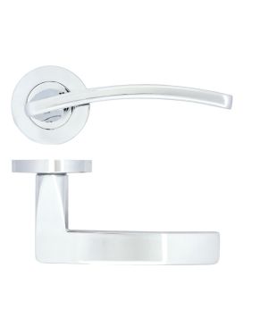 Click Here To Enlarge This Photo Of ZPA030-CP - Zoo Hardware Stanza 'Toledo' Lever Handles on Round Rose - Polished Chrome (Contract Range)
