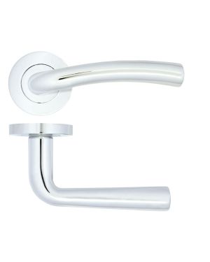 Click Here To Enlarge This Photo Of ZPA050-CP - Zoo Hardware Stanza 'Seville' Lever Handles on Round Rose - Polished Chrome (Contract Range)
