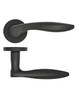 Click Here To Enlarge This Photo Of ZPA060-MB - Zoo Hardware Stanza 'Cadiz' Lever Handles on Round Rose - Matt Black (Contract Range)