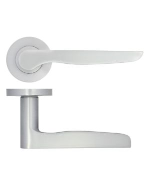 Click Here To Enlarge This Photo Of ZPA080-SC - Zoo Hardware Stanza 'Vigo' Lever Handles on Round Rose - Satin Chrome (Contract Range)
